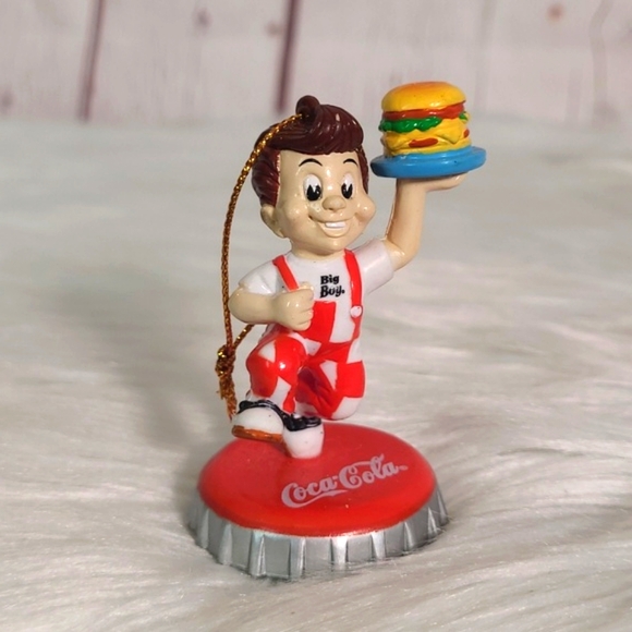 Vintage 90s Coca-Cola x Big Boy Burgers Mascot Christmas Holiday Ornament - Picture 12 of 14